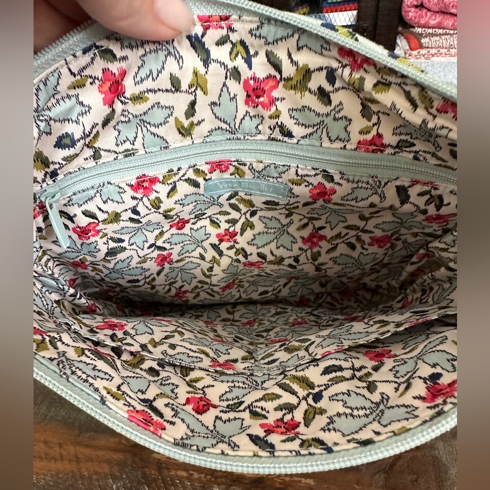 Vera Bradley Water Bouquet Triple Zip Hipster Crossbody Bag Adjustable Strap - Picture 8 of 10
